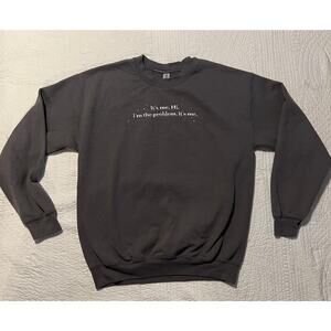 Taylor Swift themed gray sweatshirt